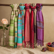 Boho Cotton Scarf Assorted Purple Indian 28x72 Inches - SHAMTAM.COM