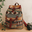 Boho Jacquard Backpack - Chocolate - SHAMTAM.COM