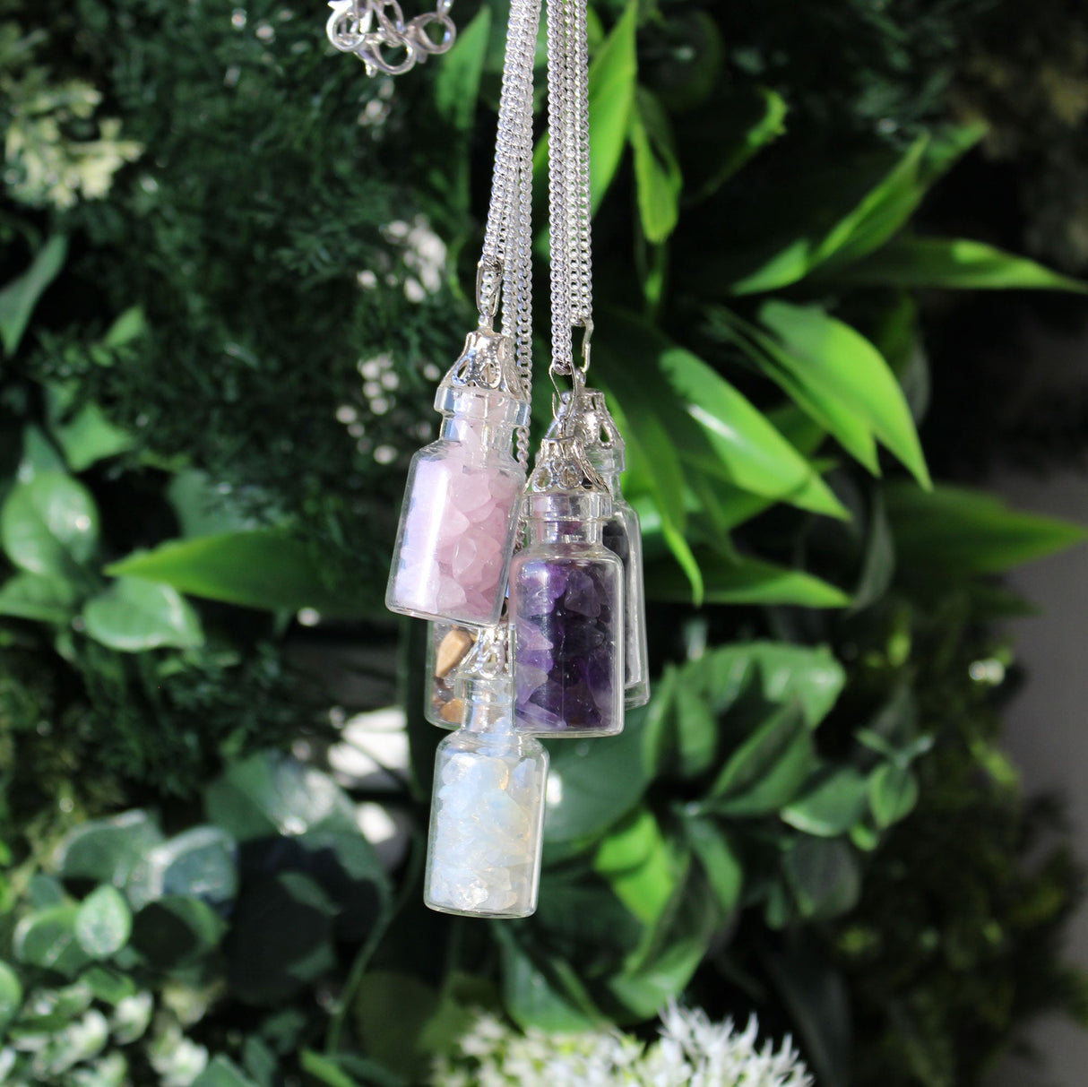 Amethyst Bottle Necklace - Gemstones Crystals - SHAMTAM.COM