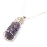 Amethyst Bottle Necklace - Gemstones Crystals - SHAMTAM.COM