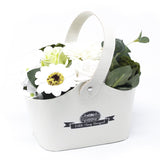 Soap Flowers Bouquet Petite Basket - Pastel Green - SHAMTAM.COM