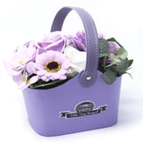 Soap Flowers Bouquet Petite Basket - Soft Lavender - SHAMTAM.COM