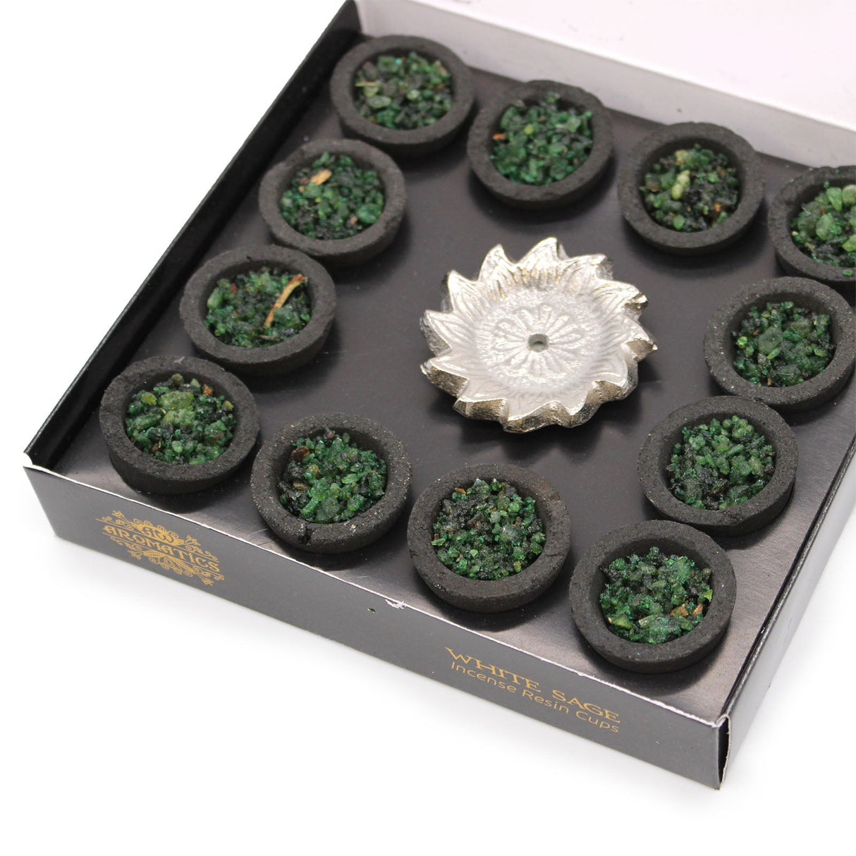 White Sage Incense Resin Cups - Box of 12 - SHAMTAM.COM