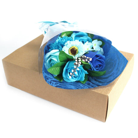 Boxed Hand Soap Flower Bouquet - Blue - SHAMTAM.COM