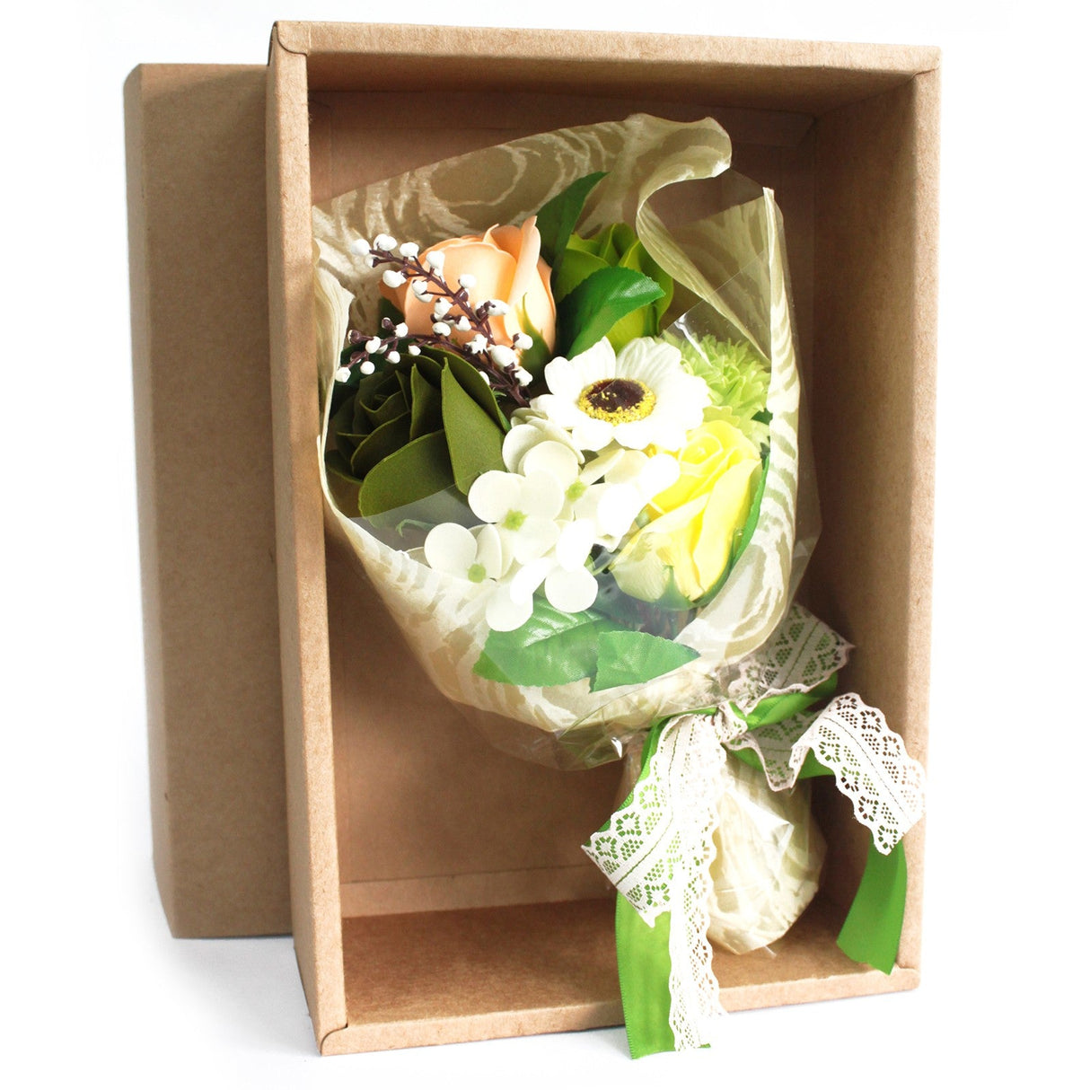 Boxed Hand Soap Flower Bouquet - Greens - SHAMTAM.COM