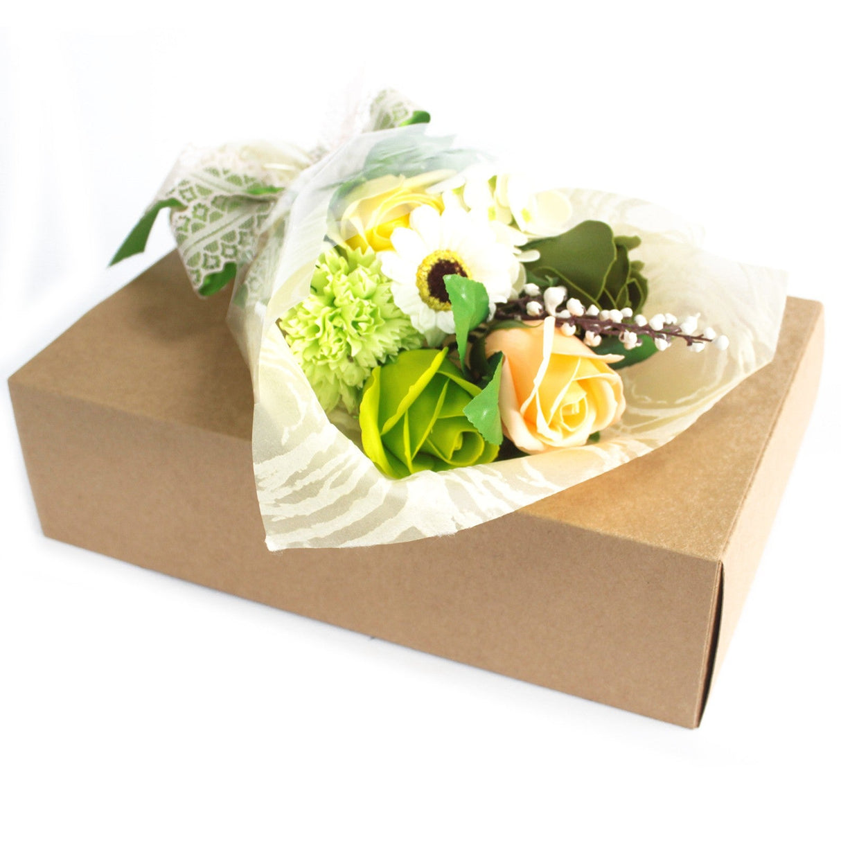 Boxed Hand Soap Flower Bouquet - Greens - SHAMTAM.COM