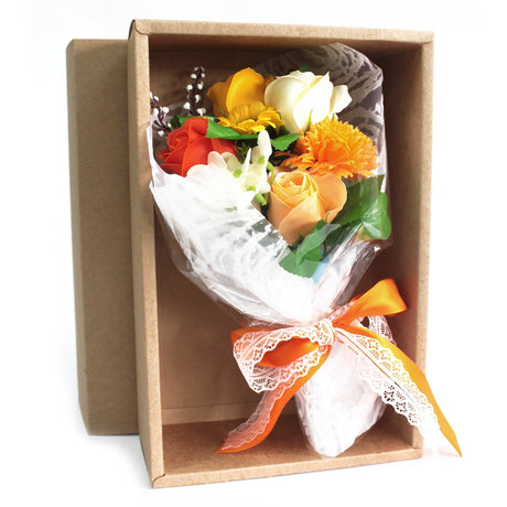 Boxed Hand Soap Flower Bouquet - Orange - SHAMTAM.COM