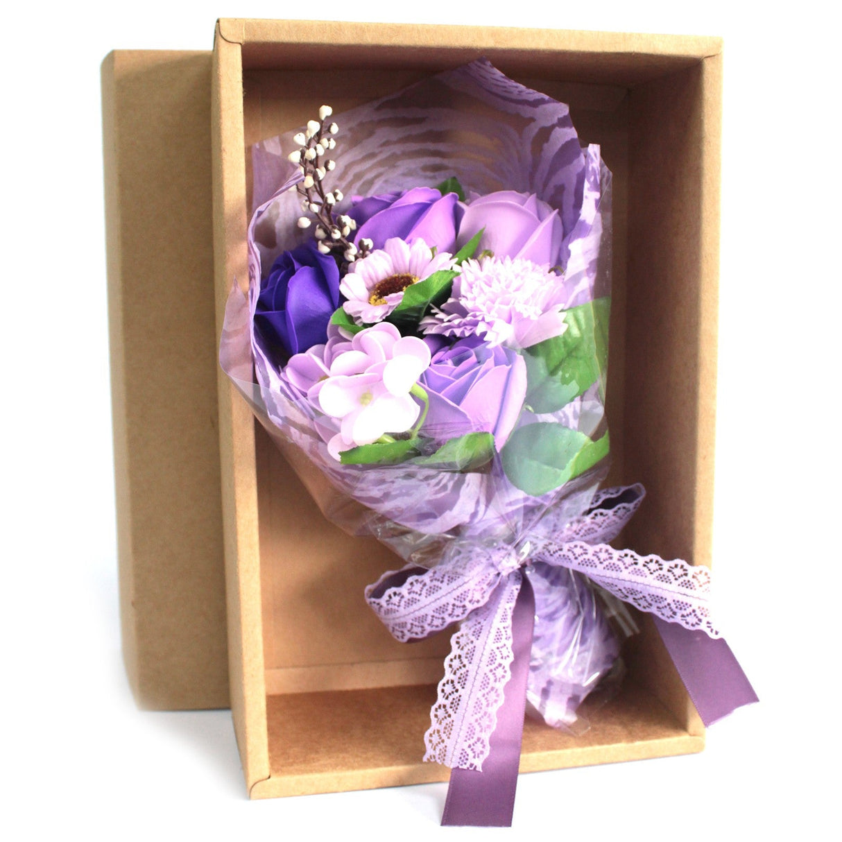 Boxed Hand Soap Flower Bouquet - Purple - SHAMTAM.COM