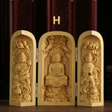 Boxwood Carving Buddha Statue - SHAMTAM