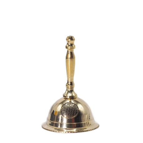 Brass Altar Meditation Hand Bell – Flower of Life - SHAMTAM.COM