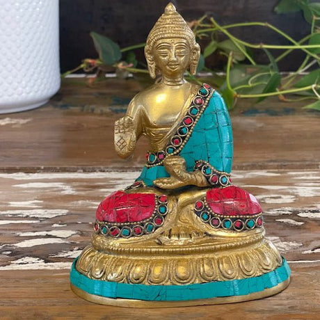 Brass Buddha Figure - Blessing - 15cm - SHAMTAM.COM