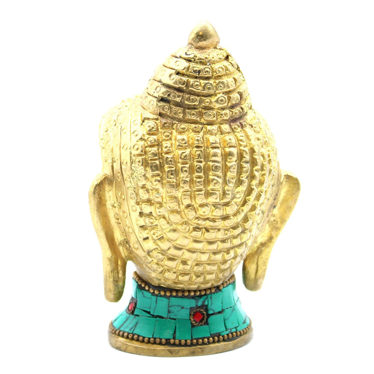 Brass Buddha Figure - Lrg Head - 11.5 cm - SHAMTAM.COM