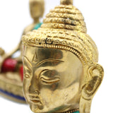 Brass Buddha Figure - Lrg Head - 11.5 cm - SHAMTAM.COM