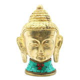 Brass Buddha Figure - Lrg Head - 11.5 cm - SHAMTAM.COM