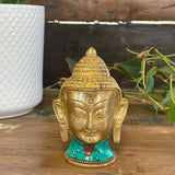 Brass Buddha Figure - Lrg Head - 11.5 cm - SHAMTAM.COM