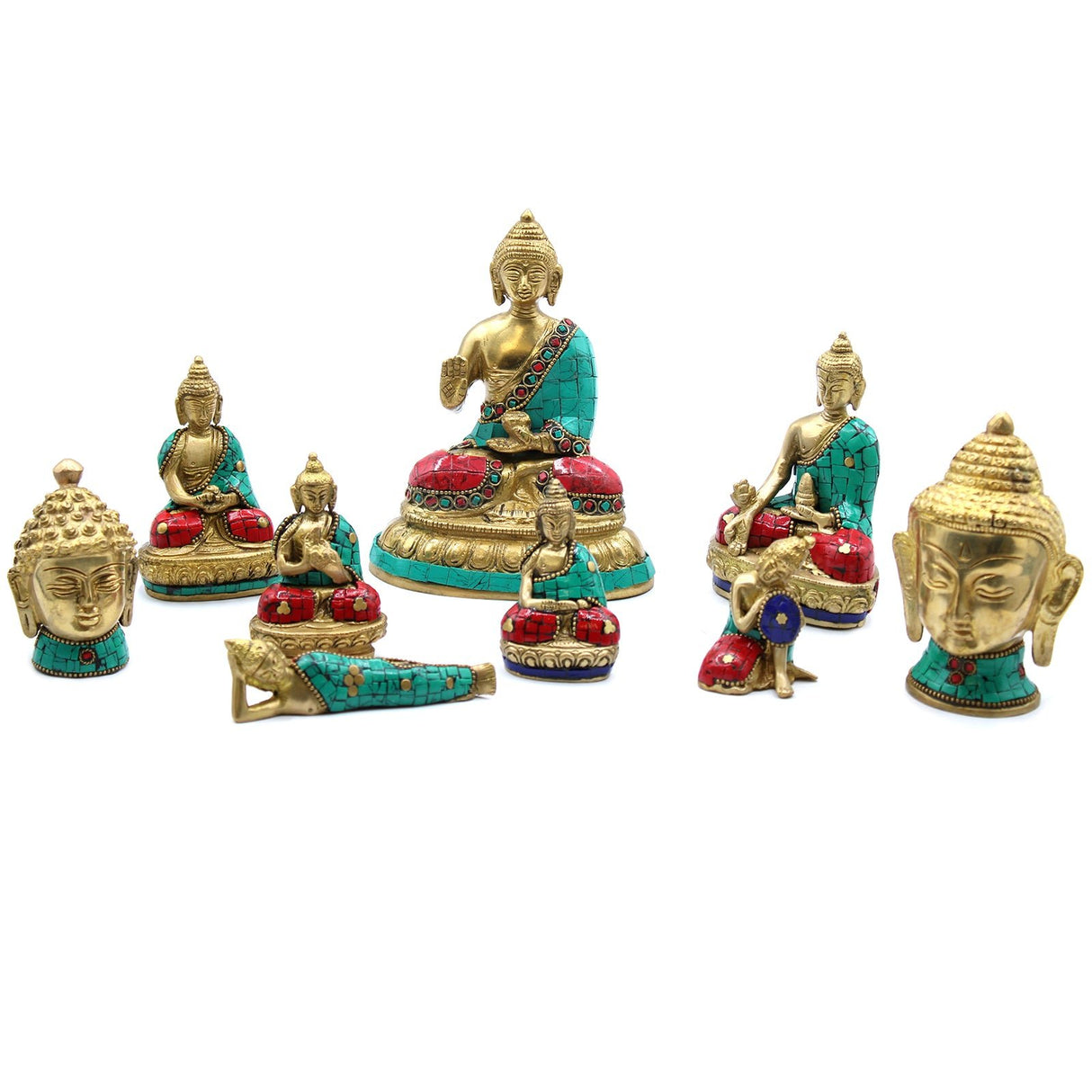 Brass Buddha Figure - Lying Down - 10cm - SHAMTAM.COM