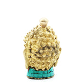 Brass Buddha Figure - Med Head - 8 cm - SHAMTAM.COM