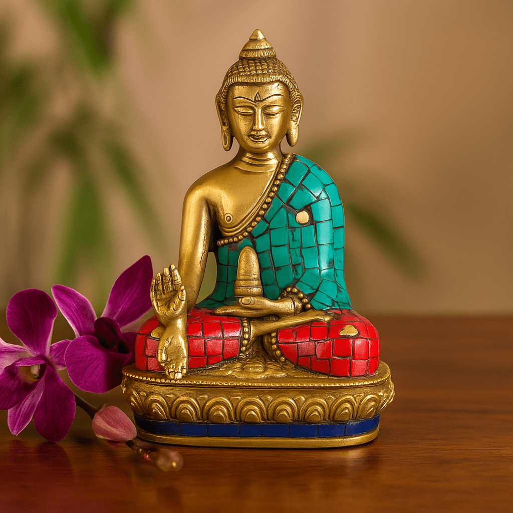 Brass Buddha Statue Hands Down 11.5 cm - SHAMTAM.COM