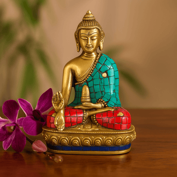 Brass Buddha Statue Hands Down 11.5 cm