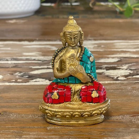 Brass Buddha Figure - Hands Up - 7.5 cm - SHAMTAM.COM