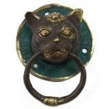 Brass Door Knocker - Cats Head - SHAMTAM.COM