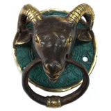 Brass Door Knocker - Rams Head - SHAMTAM.COM