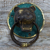 Brass Door Knocker - Tiger Head - SHAMTAM.COM