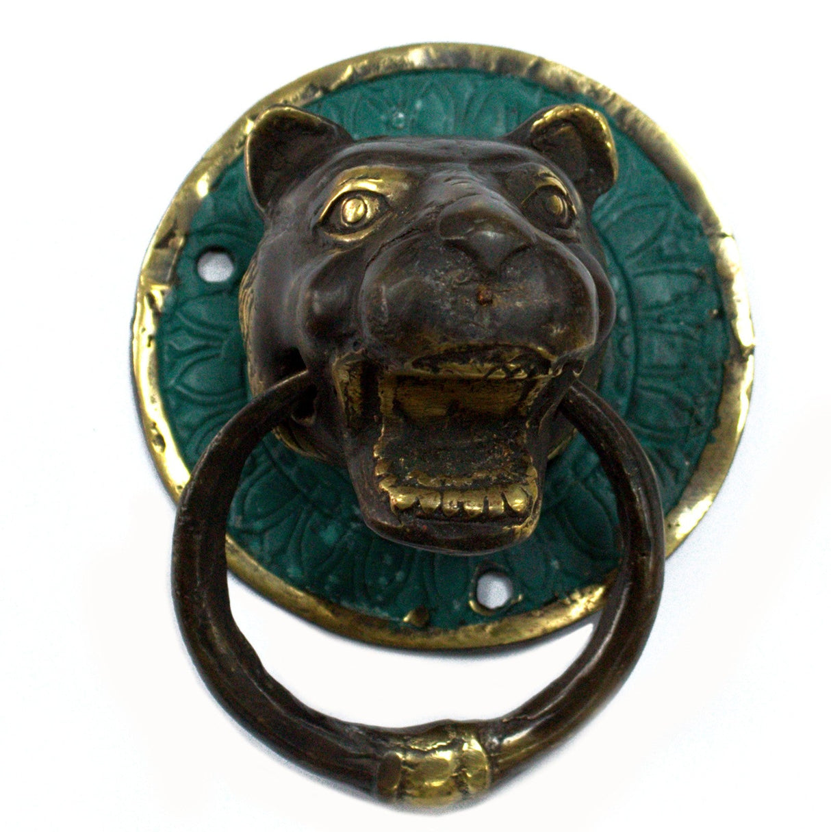 Brass Door Knocker - Tiger Head - SHAMTAM.COM