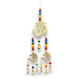 Brass Om Chakra Wind Chime with Healing Beads and 7 Bells - Handcrafted Spiritual Decor from India - SHAMTAM.COM