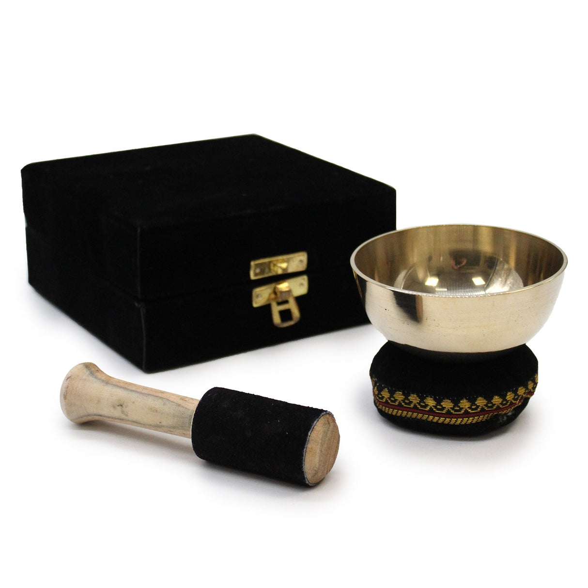 Singing Bowl Gift Set Brass - 9cm - SHAMTAM.COM