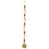 Enhance Your Space with Sacred Energy: Brass Flower of Life Wind Chime with Rudraksha Beads and Soothing Bells - Handcrafted in India - SHAMTAM.COM