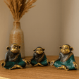 Brass Yoga Monkey Figurines, Set of 3 - SHAMTAM.COM