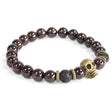 Crystal Bracelet - Bronze Skull / Blood Stone - SHAMTAM.COM