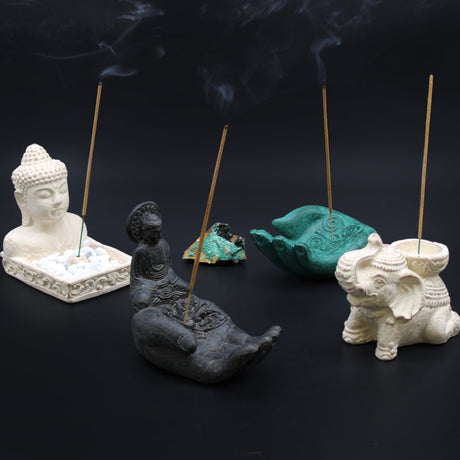 Buddha & Hand Incense Burner (black) - SHAMTAM.COM