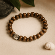 Buddha Beaded Stretch Bracelet, Brown - SHAMTAM.COM