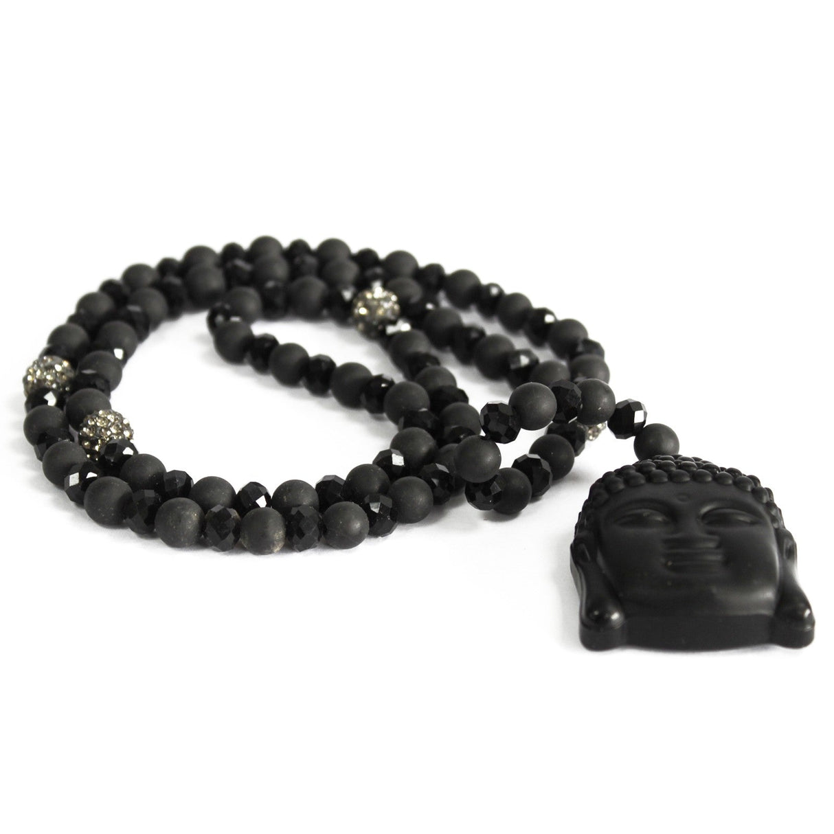 Buddha Necklace - Black Stone - Gemstone Crystal - SHAMTAM.COM