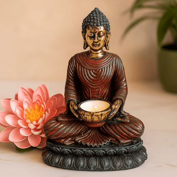 Świecznik Budda Antyczny