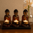 Buddha Candle Holder Antique Three Devotees - SHAMTAM.COM