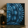 Buddha Canvas Wall Art, Half Mandala Blue 60x80cm - SHAMTAM.COM