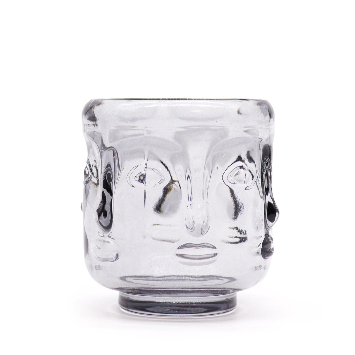Buddha Faces Candle Jar - Midnight Grey (2 pcs) - SHAMTAM.COM