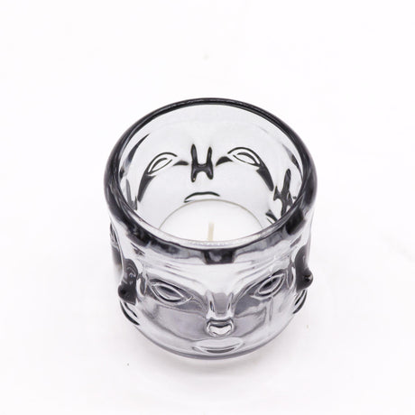 Buddha Faces Candle Jar - Midnight Grey (2 pcs) - SHAMTAM.COM
