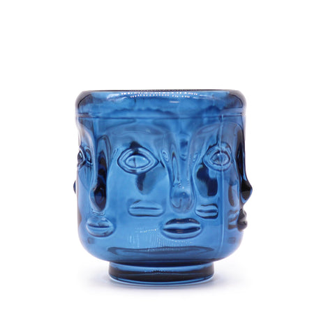 Buddha Faces Candle Jar - Royal Blue (2 pcs) - SHAMTAM.COM