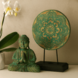 Buddha Feng Shui 2 - Piece Set Buddha Knot Green - SHAMTAM.COM