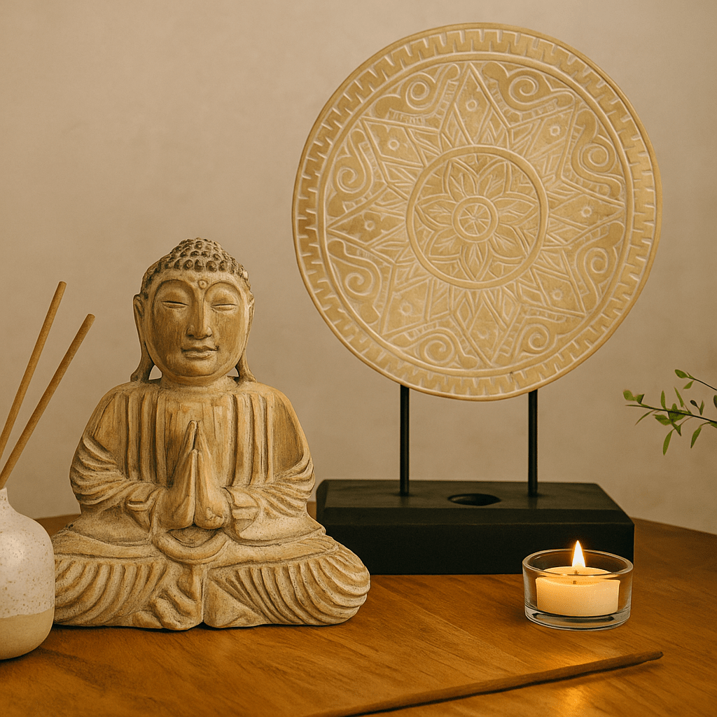 Buddha Feng Shui 2 - Piece Set Classic Mandala - SHAMTAM.COM
