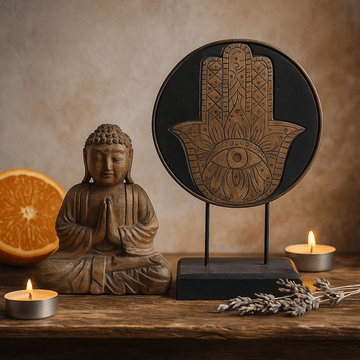 Buddha Feng Shui Hamsa Set, Grey