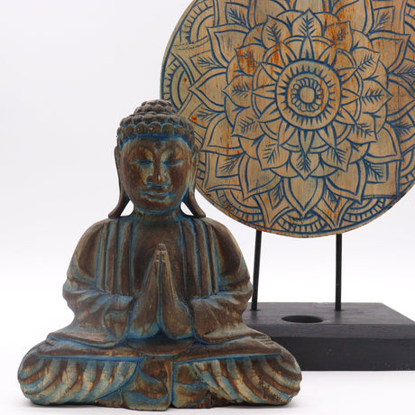 Buddha Feng Shui Set - Flower Mandala - Blue - SHAMTAM.COM