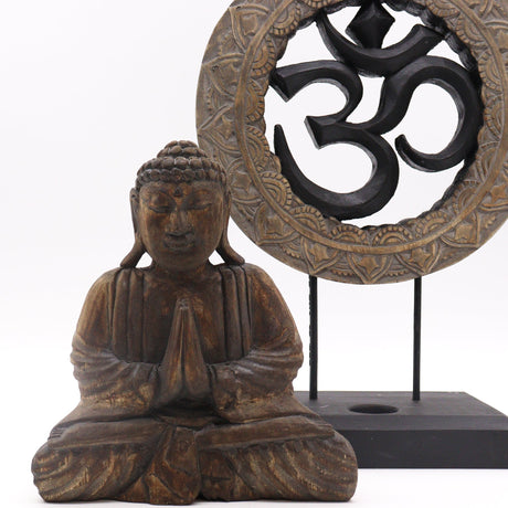 Buddha Feng Shui Set - Om - Grey & Black - SHAMTAM.COM