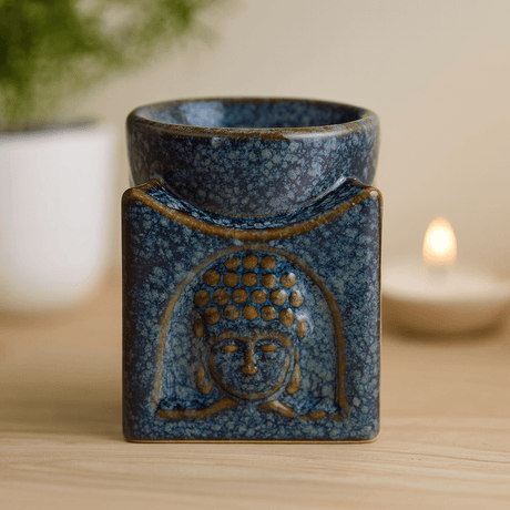 Buddha Fragrance Oil Burner, Dusty Blue - SHAMTAM.COM