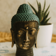 Buddha Head Antique Brass Small - SHAMTAM.COM