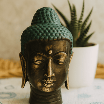 Buddha Head Antique Brass Small